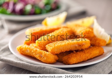 Fish Sticks with Salad