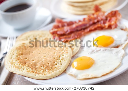 Pancakes with Bacon and Eggs