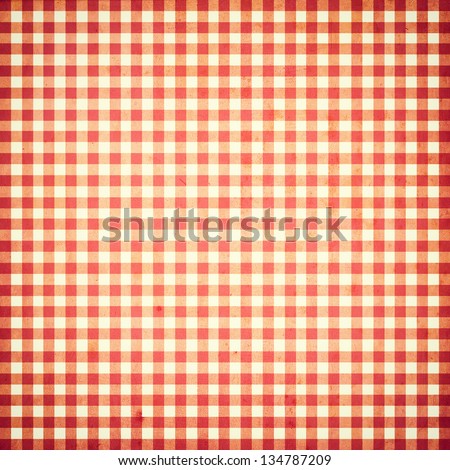 Red And White Checked Grunge Vintage Background With Seamless Pattern