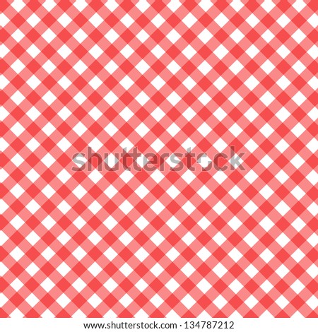Red And White Checked Background With Seamless Pattern