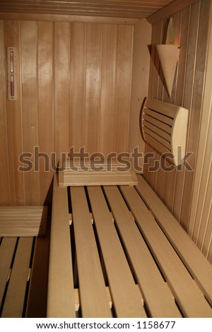 Sauna room in wood