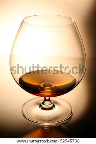 French cognac in brandy snifter glass