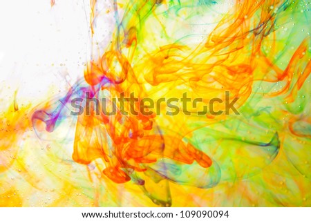 colored dye in a water as a psychedelic abstract background