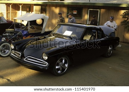 WEST POINT, CA - OCTOBER 6: 1970\'s Studebaker at the antique vehicle and hot rod car rally at the 38th Lumberjack day parade, on October 6, 2012 in West Point.
