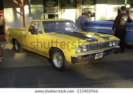 WEST POINT, CA - OCTOBER 6: 1970\'s Chevrolet El Camino at the antique vehicle and hot rod car rally at the 38th Lumberjack day parade, on October 6, 2012 in West Point.