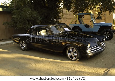 WEST POINT, CA - OCTOBER 6: A1970\'s Studebaker at the antique vehicle and hot rod car rally at the 38th Lumberjack day parade, on October 6, 2012 in West Point.