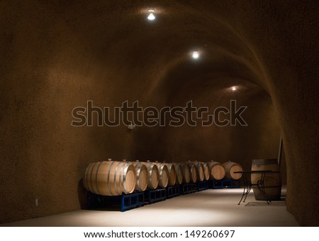 barrels Inside a wine cave in northern California
