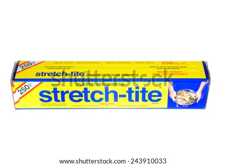Hayward, CA - January 11, 2015: Packet of 250 Sq Ft of Stretch-tite brand plastic food wrap