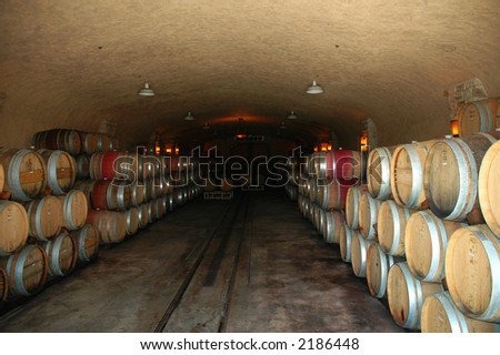 Barrel room at Kuleto estate winery in Napa Valley, California