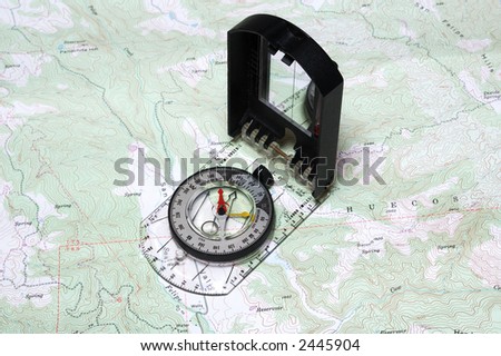 topographical map and compass