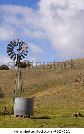 Alternate energy - Wind powered pump with water tank