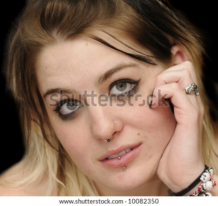 cute girls with lip rings. nose ring and lip piercing