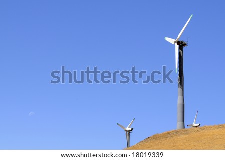 Alternate energy power source wind generator farm in California