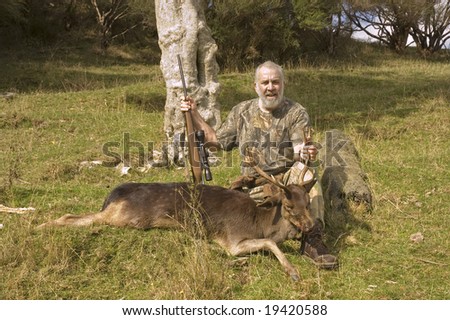 successful hunter and fallow deer taken in New Zealand
