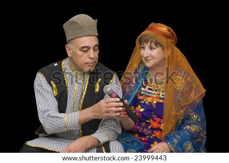 stock photo : During a prayer at a traditional Iranian, islamic wedding