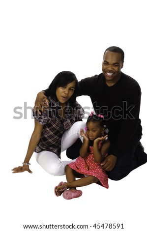 african american family isolated on a white background