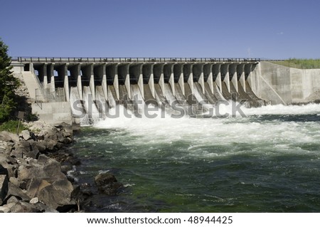 Dam across a river in Wyoming, conserving natural resources