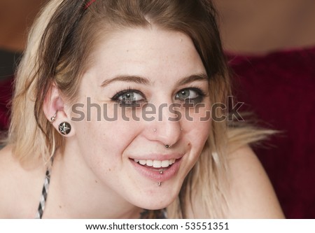 piercing nose ring. hairstyles Lip Piercing girl