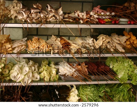 fruit and vegetables in a shop  in lanzhou china Gansu province, pepared for cooking