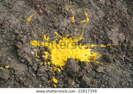 yellow spots on the ground after a mailing job