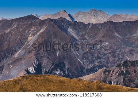 mountain landscape in the Carpathian Mountains, Fagaras, Romania