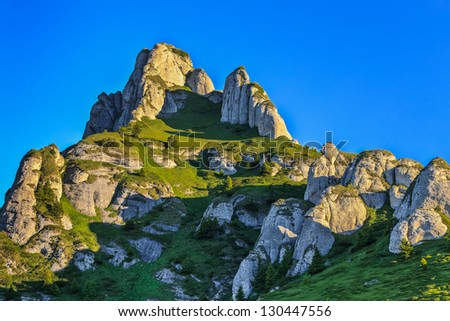 mountain top in spring, Ciucas Mountains, Romania