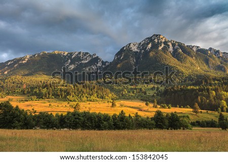 mountain landscape in Piatra Craiului Mountains, Romania