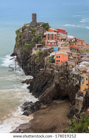 Vernazza fishermen village in Cinque Terre. Unesco world heritage in Italy