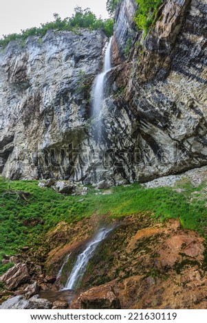 Waterfall landscape. Vanturatoarea waterfall, Transylvania, Romania