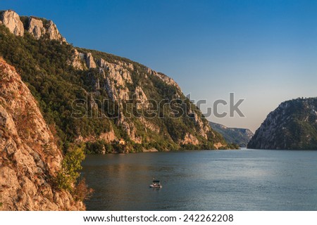 Landscape in the Danube Gorges. Cazanele Mari, Romania
