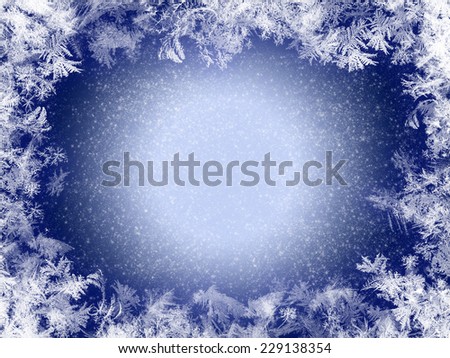 blue frozen window glass background.See my portfolio for more winter backgrounds.