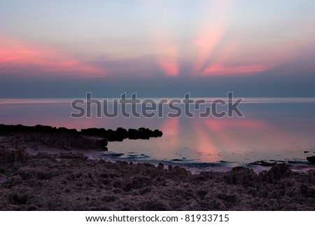 Early morning rays off Florida coast, near Miami