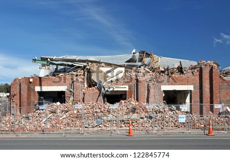 CHRISTCHURCH, NEW ZEALAND - MARCH 25, 2011: Brick factory in Ferry Road is destroyed by repeated earthquakes on March 25, 2011 in Christchurch.