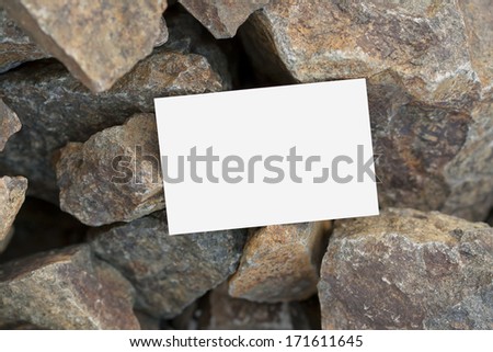 Blank Business Card on Stones