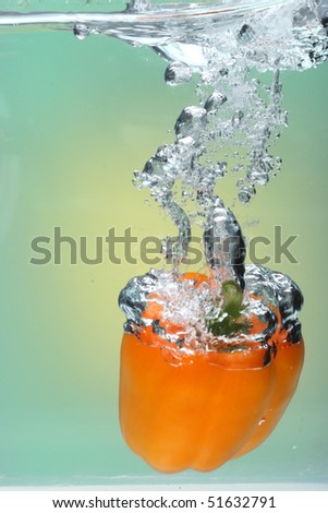Orange sweet pepper splash