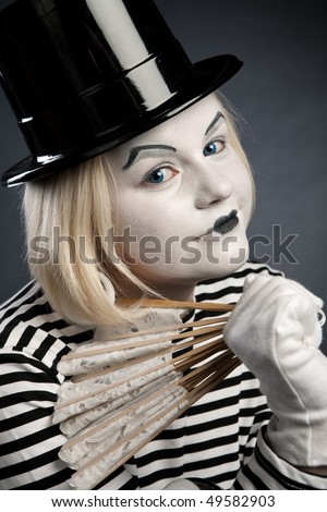 clowning makeup. clown make-up and fantail