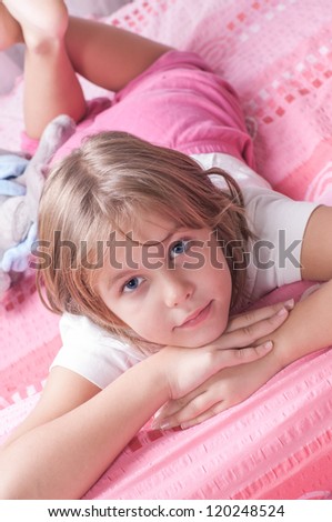 beautiful girl in the pink sheets