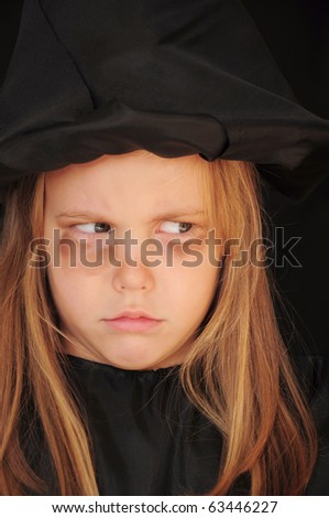 stock photo : Girl disguised as a witch for Halloween