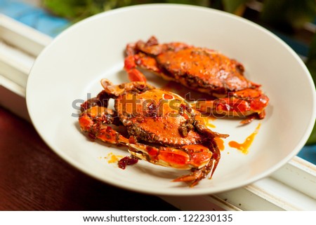 Chinese fast food, spicy crab