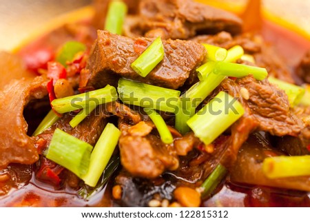 Chinese dinner, braised beef with carrots