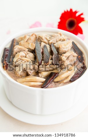 Chinese food, Chinese herbal medicine stewed pork ribs