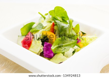 A plate of vegetables, put in the white plate.