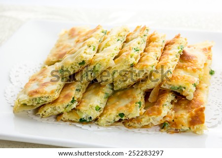 Baked Scallion Pancake, a China staple food of the North