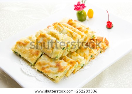 Baked Scallion Pancake, a China staple food of the North