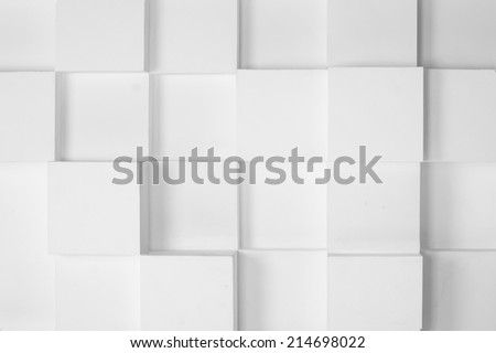 abstract white modern architecture background with white cubes on the wall