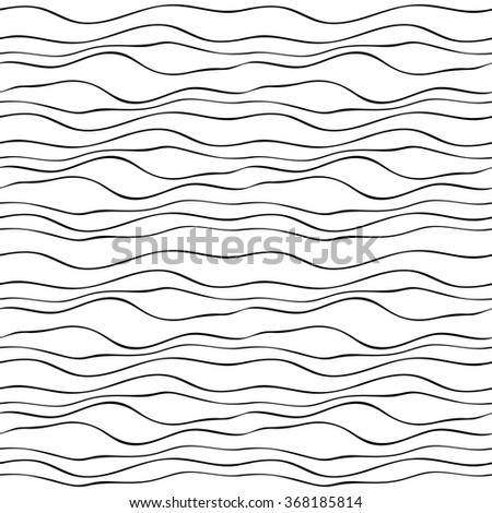 Abstract seamless pattern with wave lines. Hand drawn graphic. Simple stylized texture of covering. illustration.
