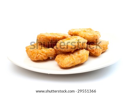chicken nuggets. chicken nuggets on white