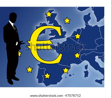 euro sign vector. stock vector : the vector euro sign with businessman