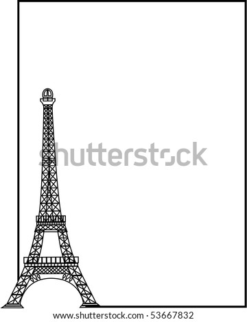 eiffel tower outline. stock photo : the eiffel tower