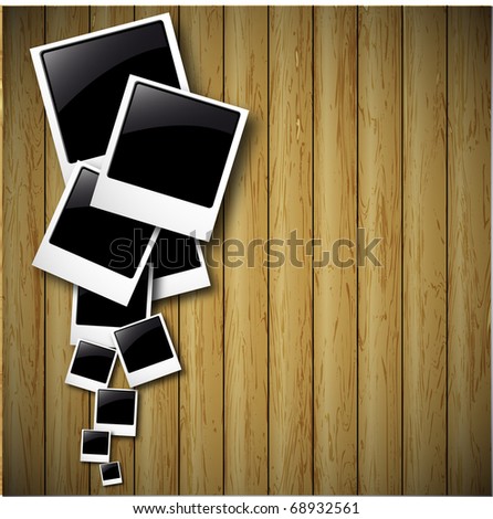 the old photos on wood background (vector version in portfolio)